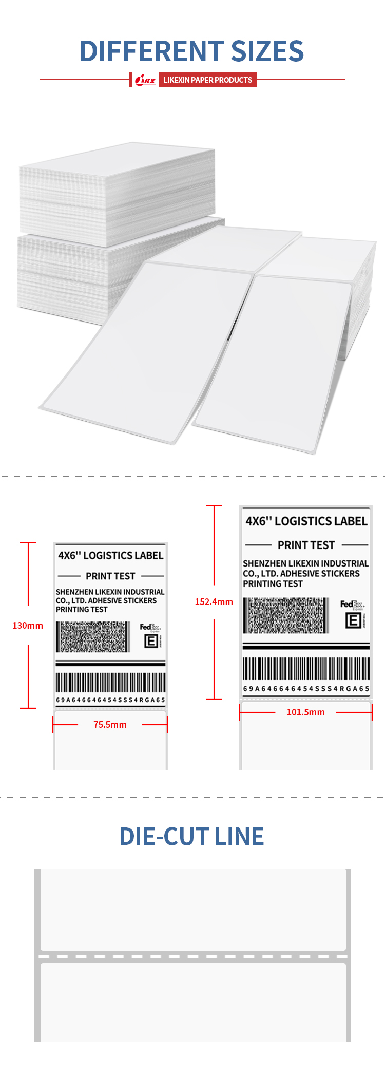 4x6 Fanfold Shipping Label